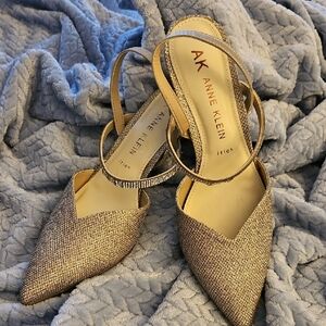 Anne Klein Sparkling Beige Heels